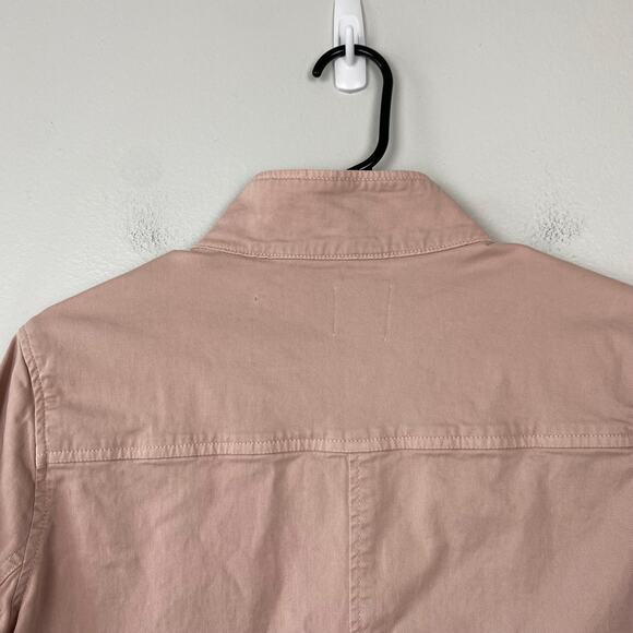 Kensie Jeans Canvas Jacket Button‎ Down Pink Utility Chore Coat Size Medium - Picture 9 of 12